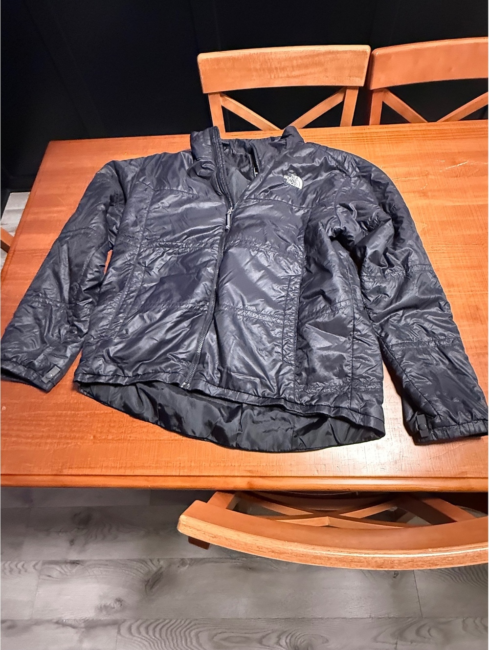 Vintage The North Face Black Puffer Jacket Y2K Insulated Full Zip Outdoor Coat